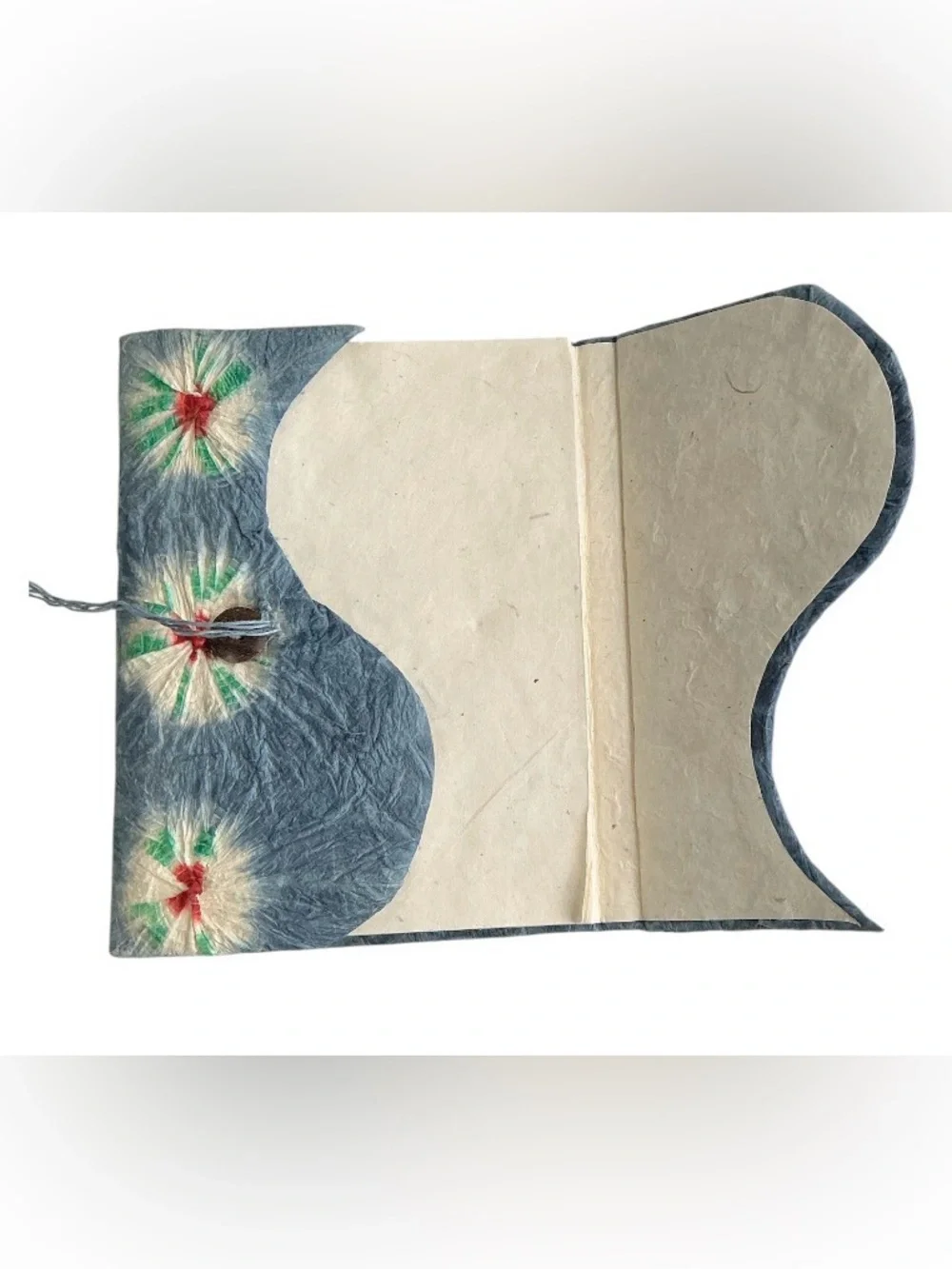 Handmade Tie Dye Lokta Paper Notebook with 2 Butterfly Design Pens Nepal Artis